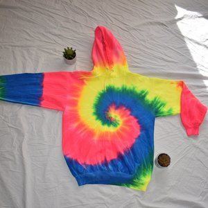 Neon Tie-Dye Painted Hoodie NWOT